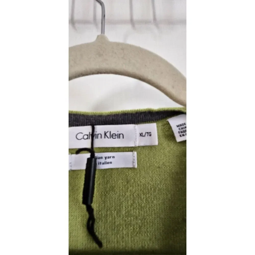 Calvin‎ Klein Men Sz XL Sweater Italian Yarn Merino Wool Acrylic blend pullover